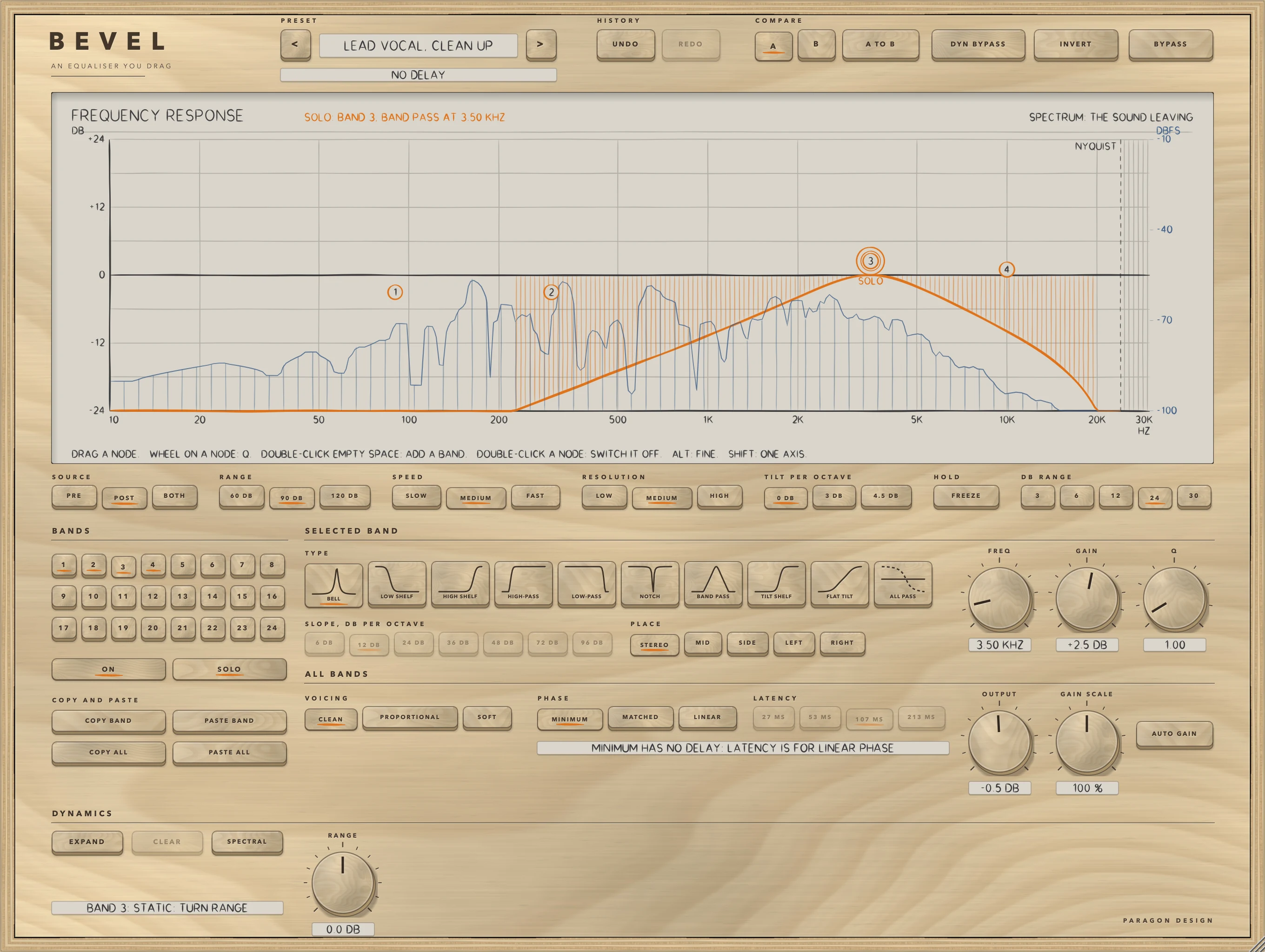 BEVEL: SOLO on band 3 of Lead Vocal, Clean Up