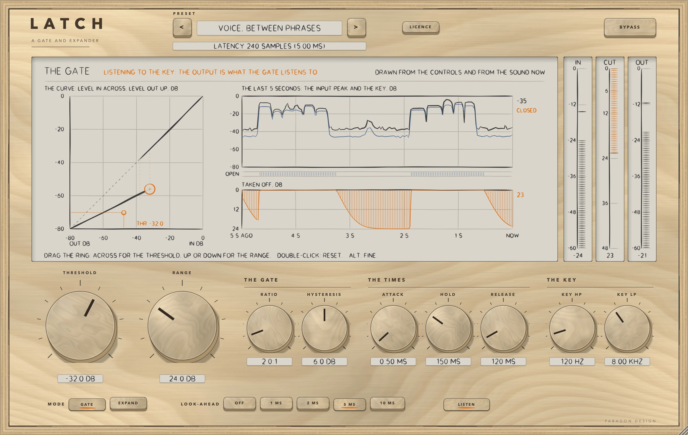 LATCH: LISTEN on: the output is the key after its two filters