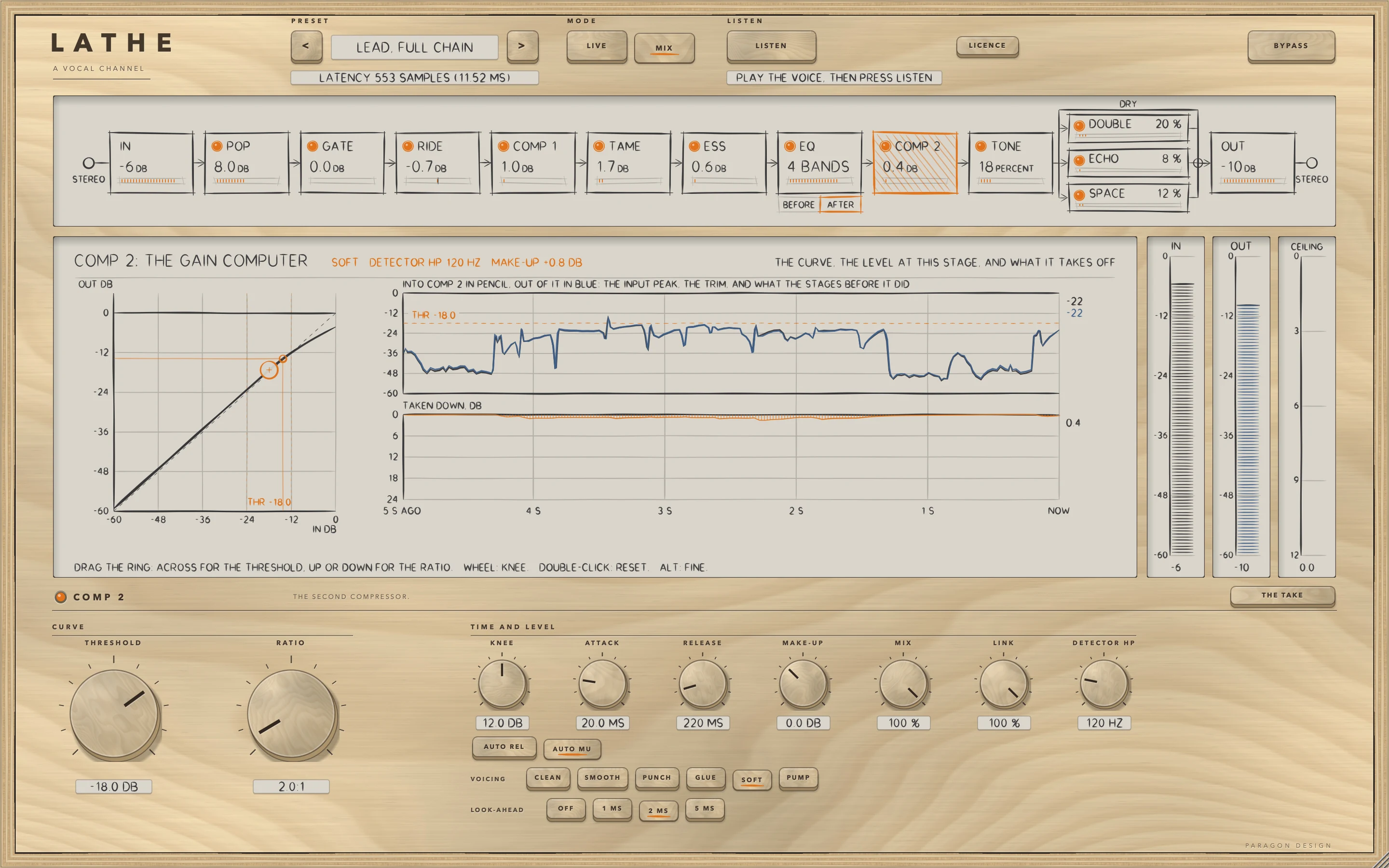 LATHE: COMP 2: the second compressor's curve, level and reduction