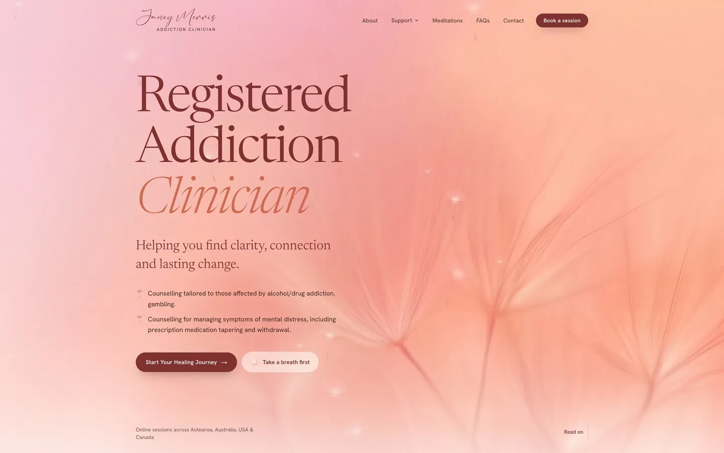 Janey Morris Counselling website