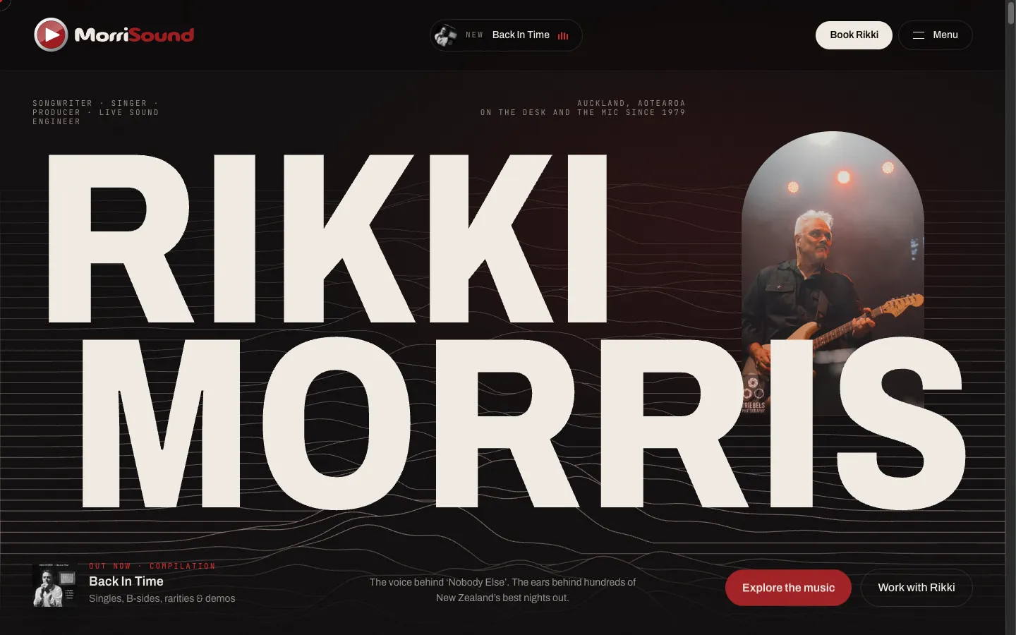 Rikki Morris website homepage